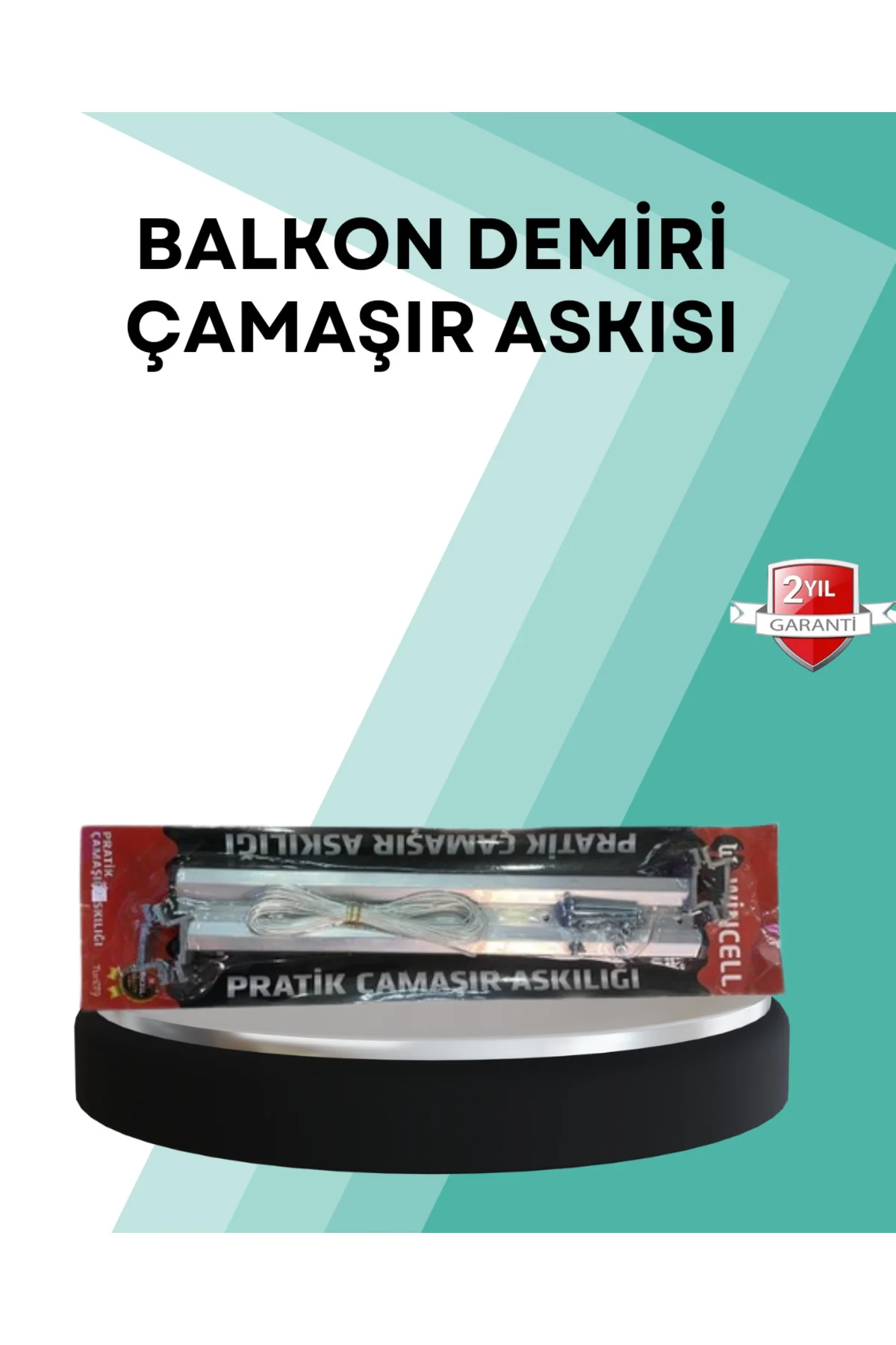 Kare Küpeşte Uyumlu Balkon Çamaşır Askısı 25x60 cm Beyaz Pratik