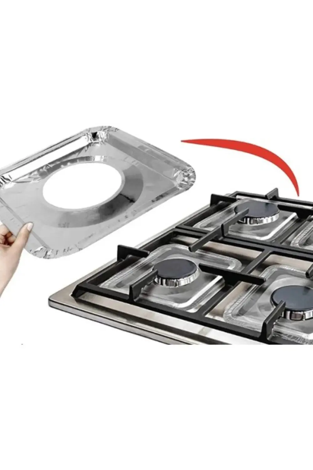 Kare Ocak Üstü Yağ Koruyucu Alüminyum Levha - 10 Adet, Kolay Temi