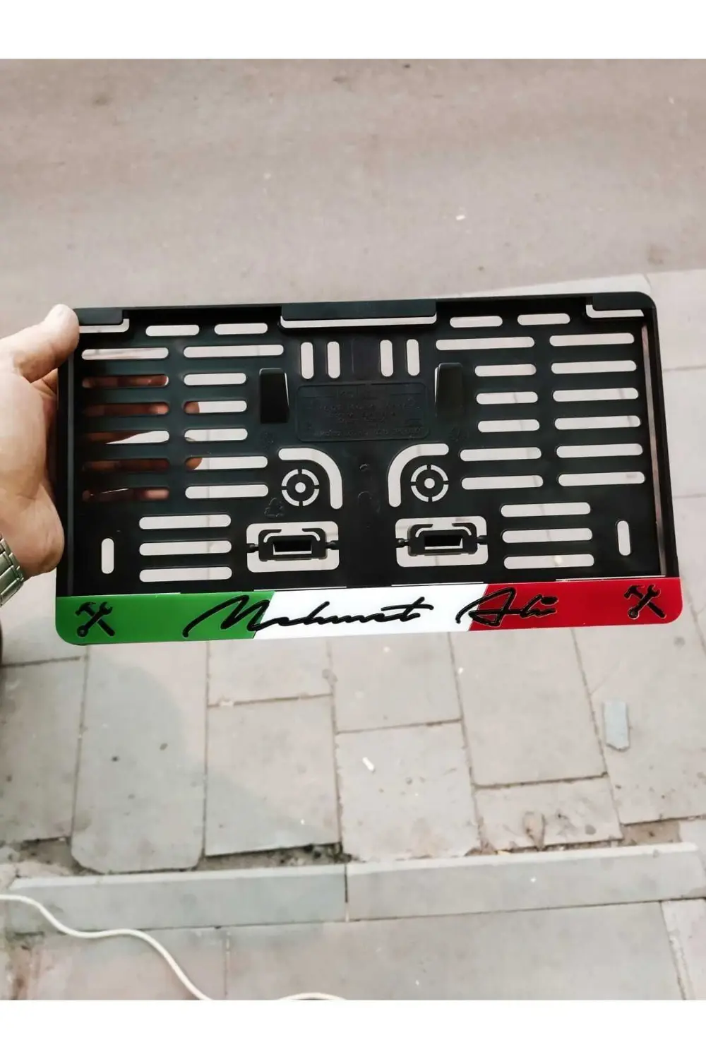 Kare Plakalık Italyan Bayraklı Kişiye Özel Lazer Kesimpleksi|isim