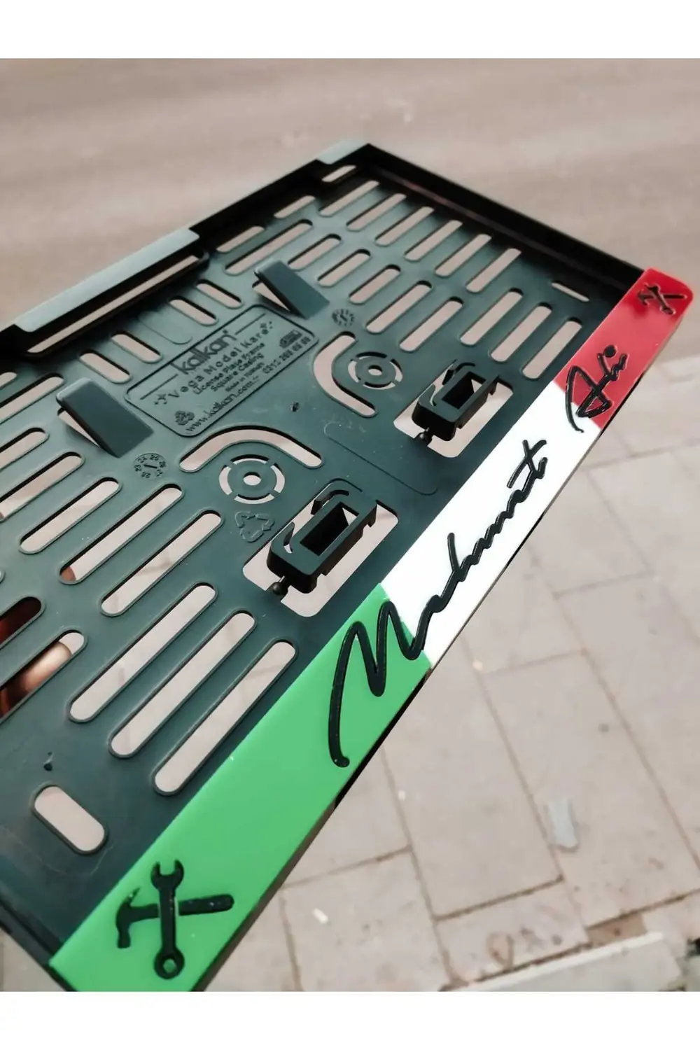 Kare Plakalık Italyan Bayraklı Kişiye Özel Lazer Kesimpleksi|isim