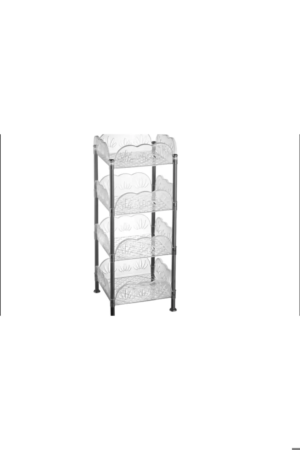 Ferah Plastik Kare Sebzelik 4 Katlı Plastik Sebzelik - Alan Tasarruflu Kare 4 K