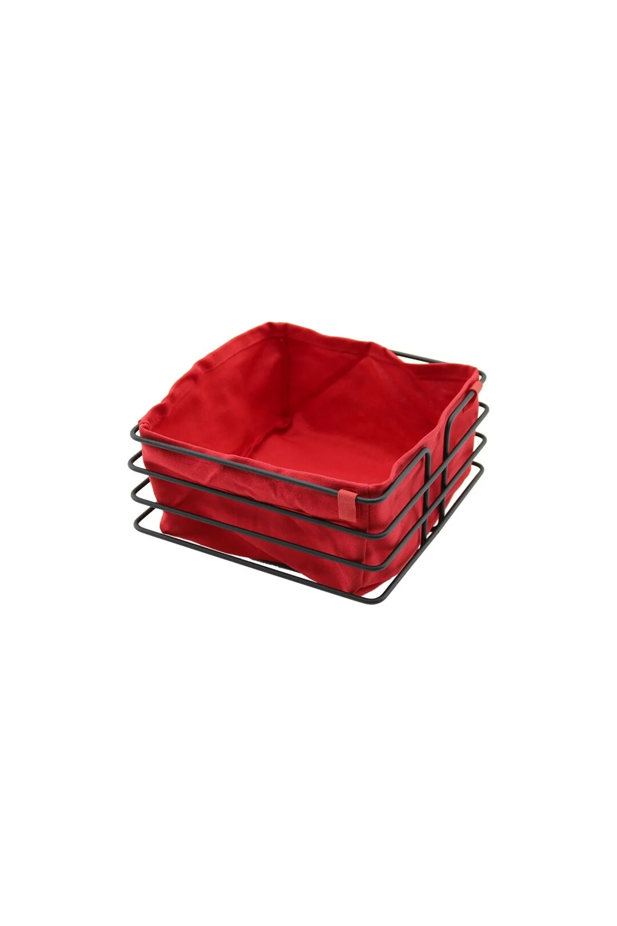 Kare Siyah Metal Kırmızı Bezli Ekmek Sepeti 20X21Cm Derinlik 10.5Cm Kare Siyah Metal Kırmızı Bezli Ekmek Sepeti 20X21Cm Derinlik 10.5Cm