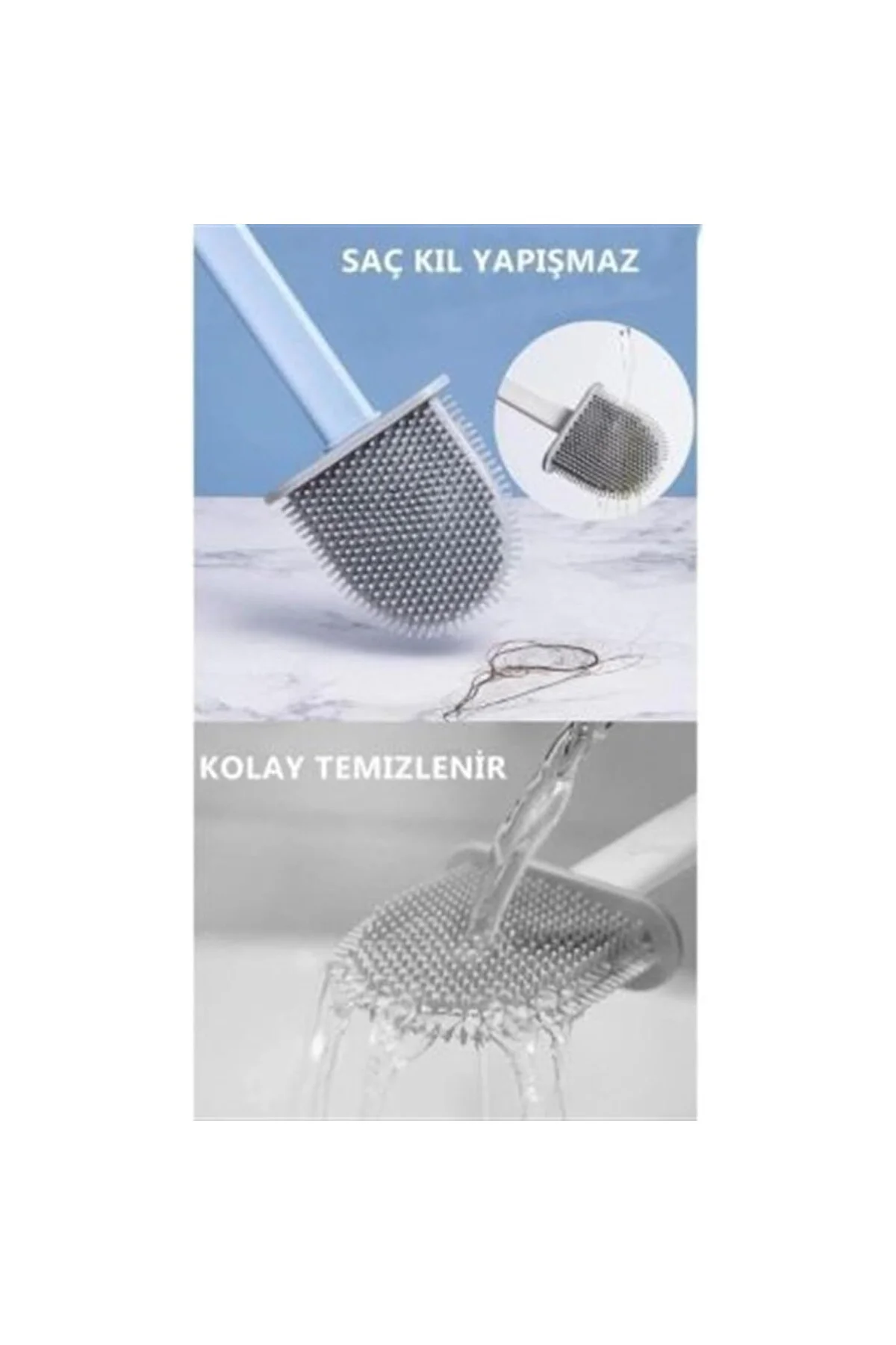 Kare Slikon Klozet Fırçası Siyah (NV2024)