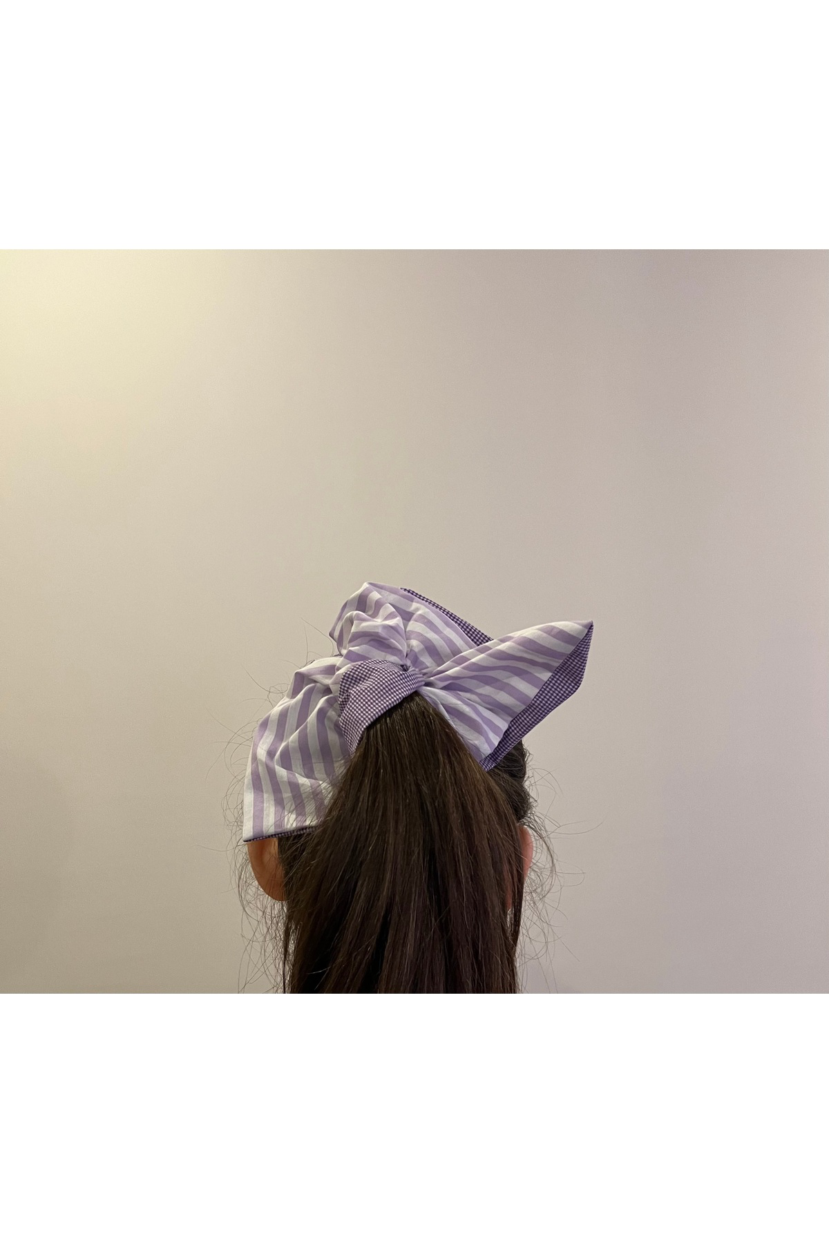 Kare Square Çift Desen Scrunchie Lastik Toka