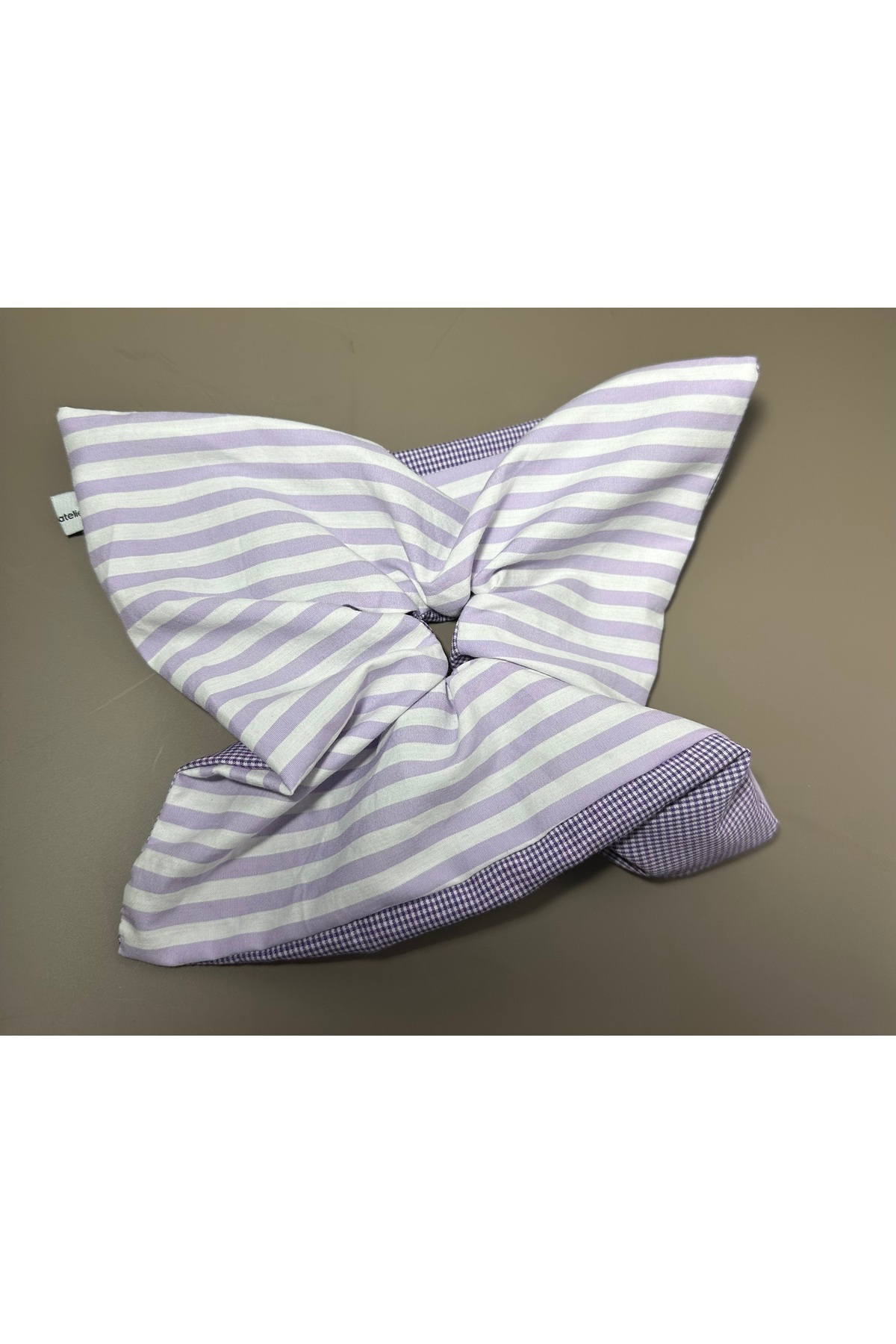 Kare Square Çift Desen Scrunchie Lastik Toka