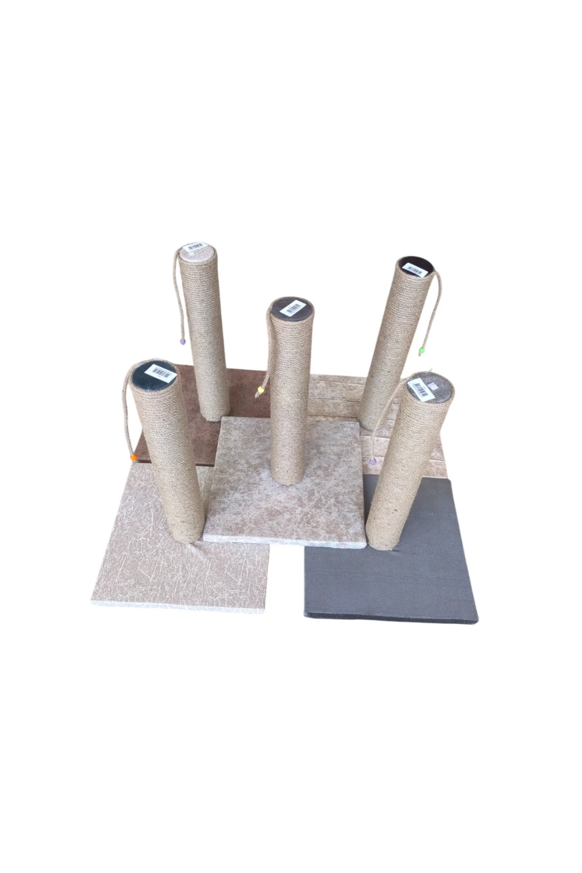 Kare Tabanlı Doğal Jut Kedi Tırmalama Tahtası 40 cm Karışık