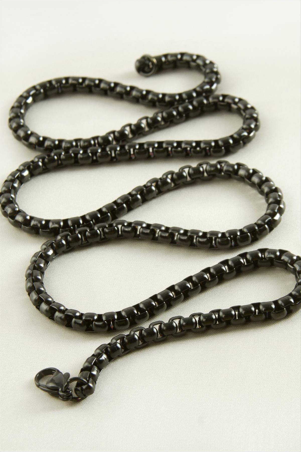 Kare Zincir Çelik Kolye 45 cm