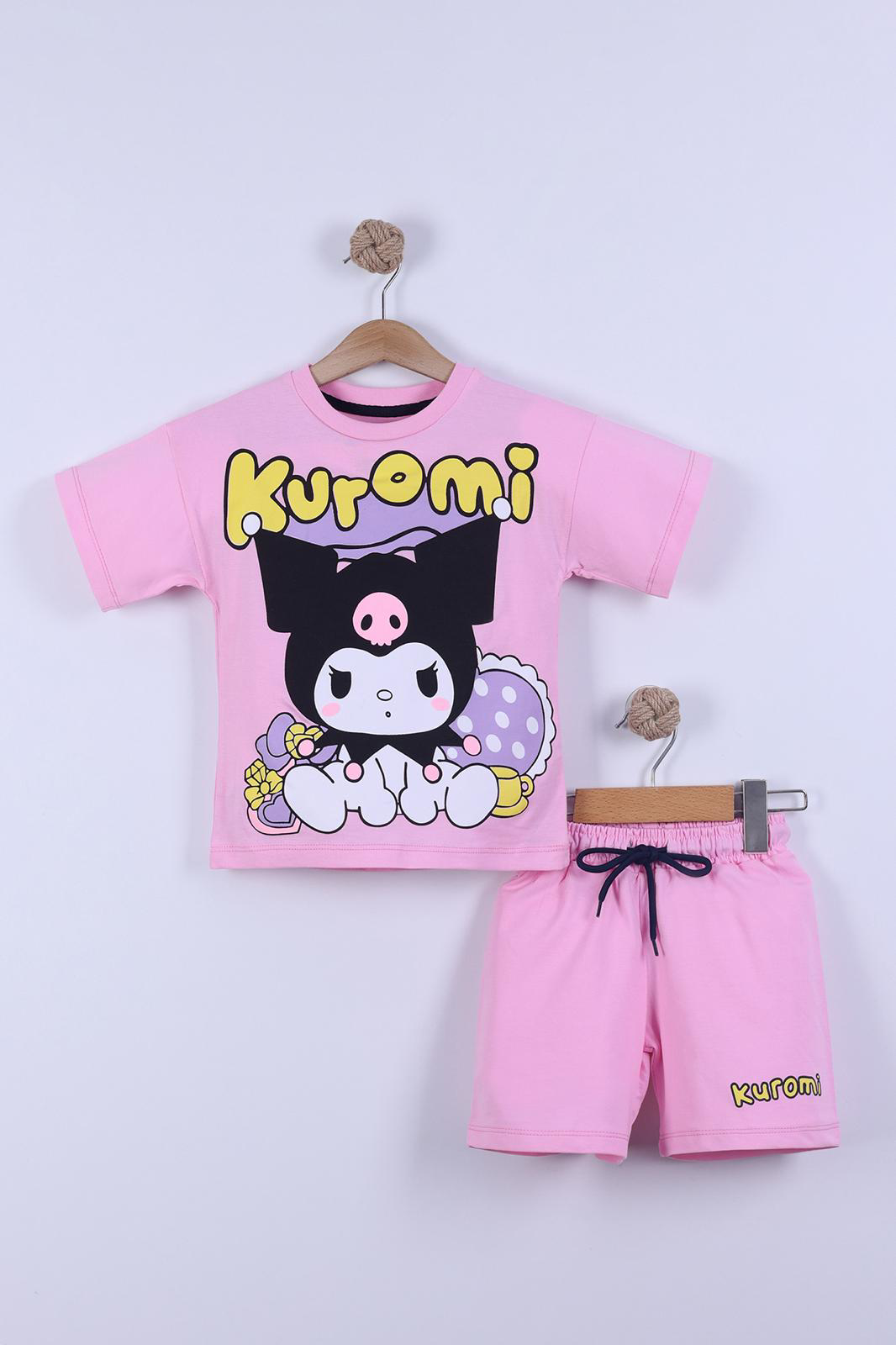 Karekter Baskılı Kız Çocuk T-Shirt Şort Takım 3/6 yaş