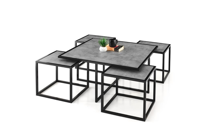 Sivas Gözde Mobilya Kares 4 Zigonlu Orta Sehpa Metal Ayak 90X90x45