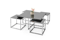 Sivas Gözde Mobilya Kares Ayna 4 Zigonlu Orta Sehpa Metal 90X90x45