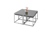 Sivas Gözde Mobilya Kares Ayna 4 Zigonlu Orta Sehpa Metal 90X90x45
