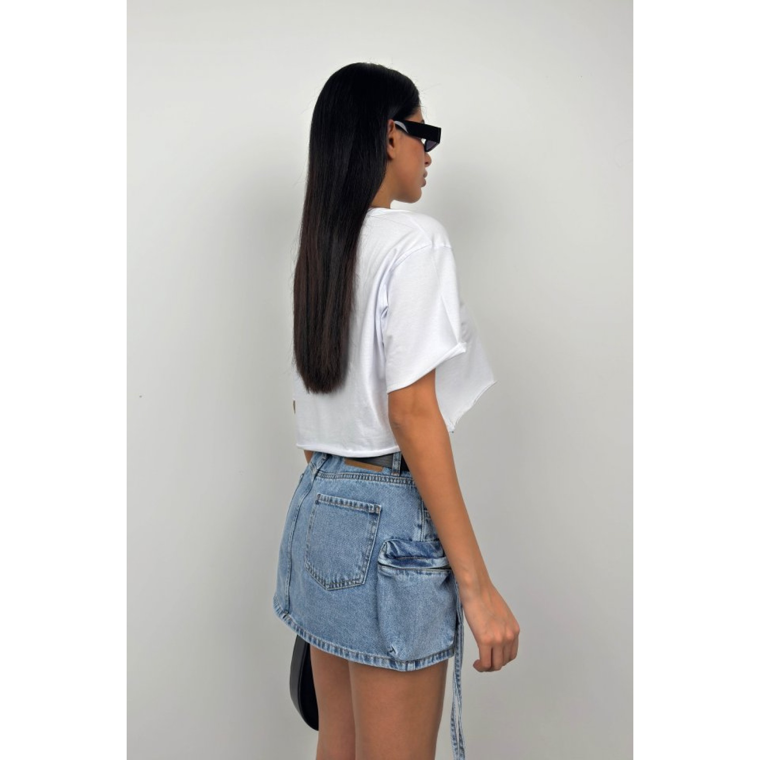Kargo Cep Mini Denim Etek