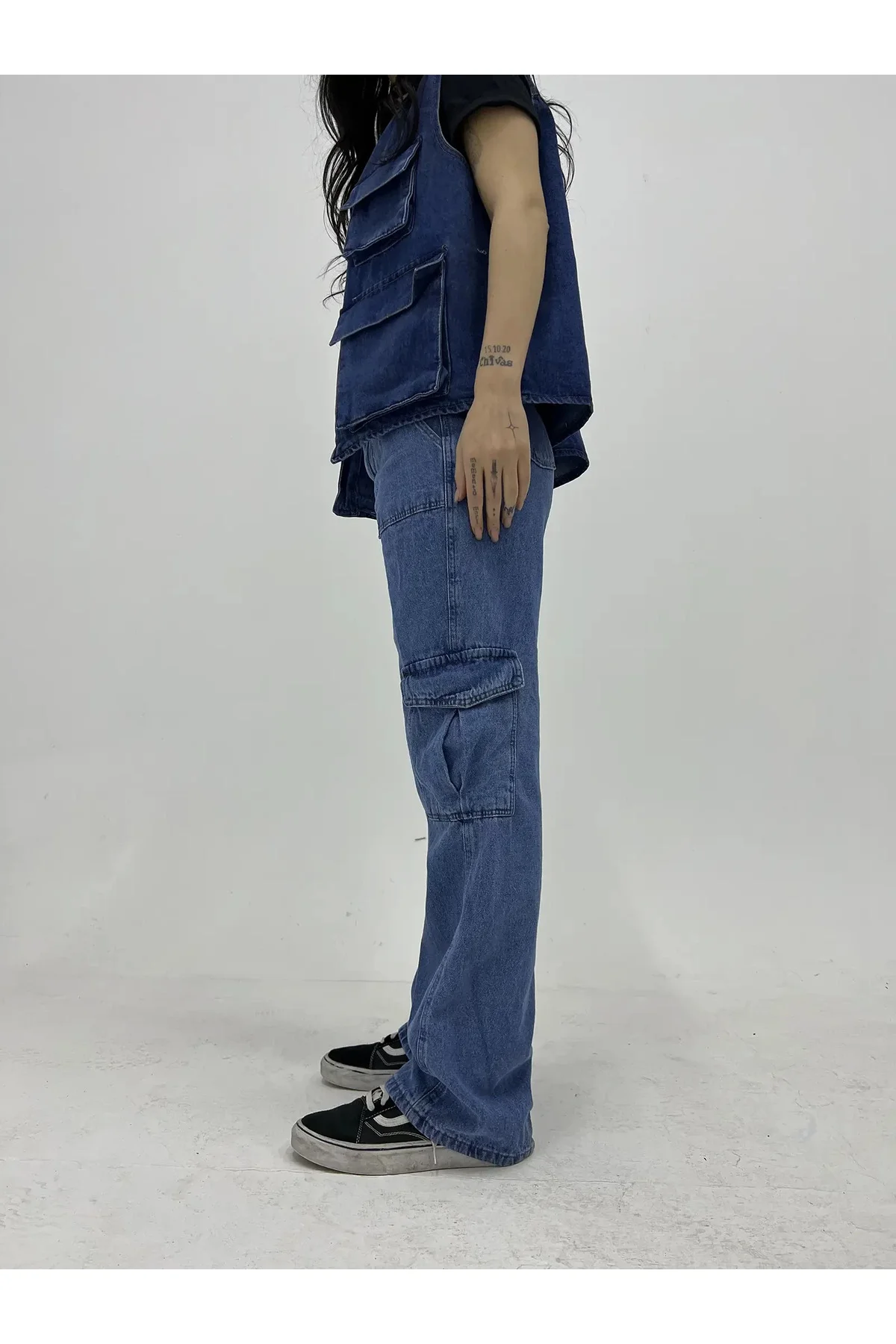 Kargo Cep Wide Leg Pantolon