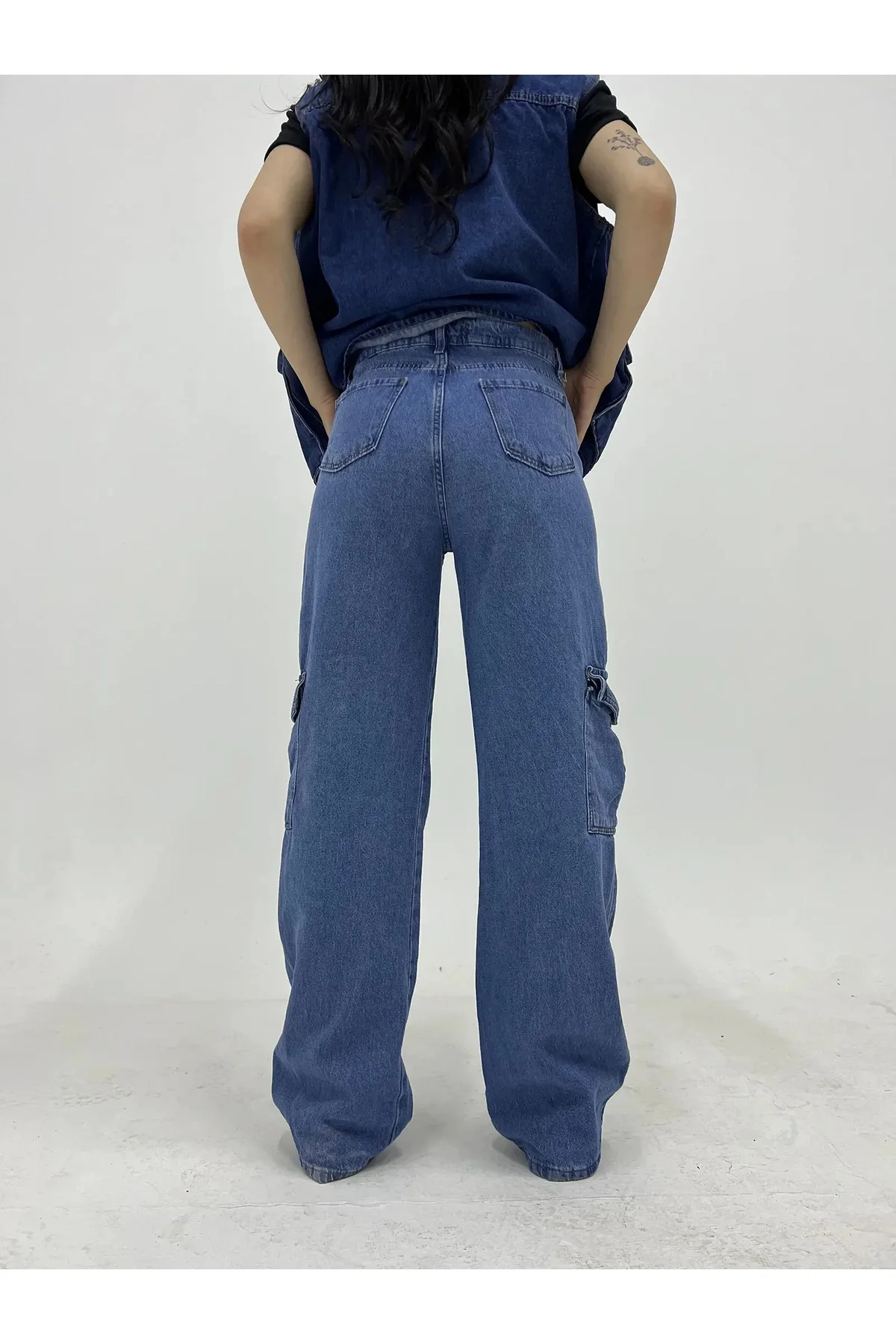 Kargo Cep Wide Leg Pantolon
