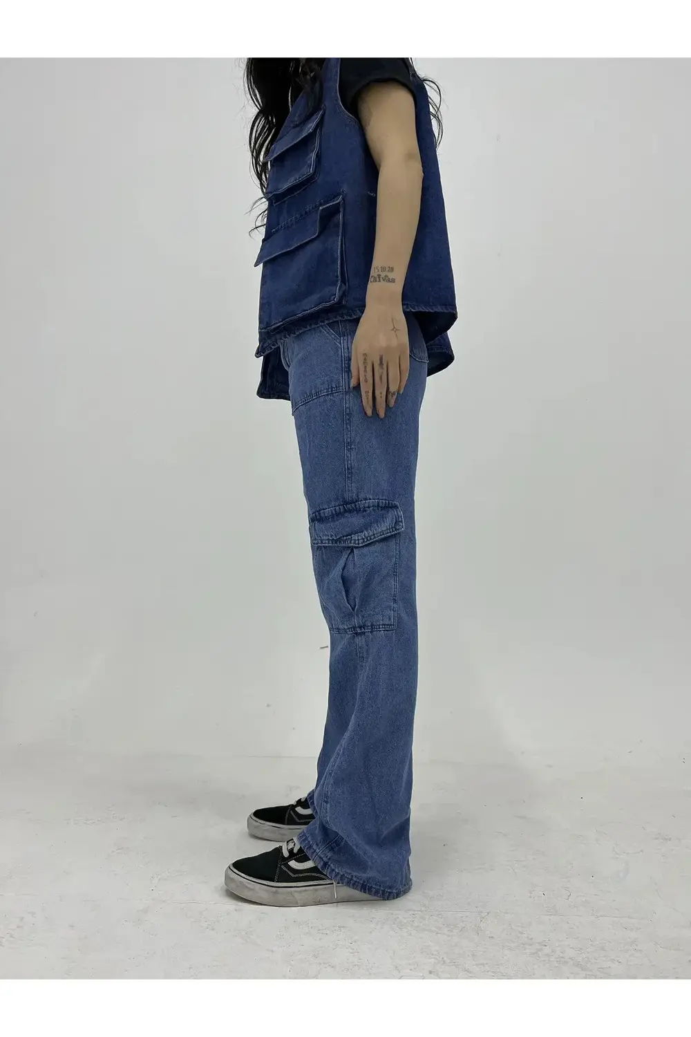 Kargo Cep Wide Leg Pantolon