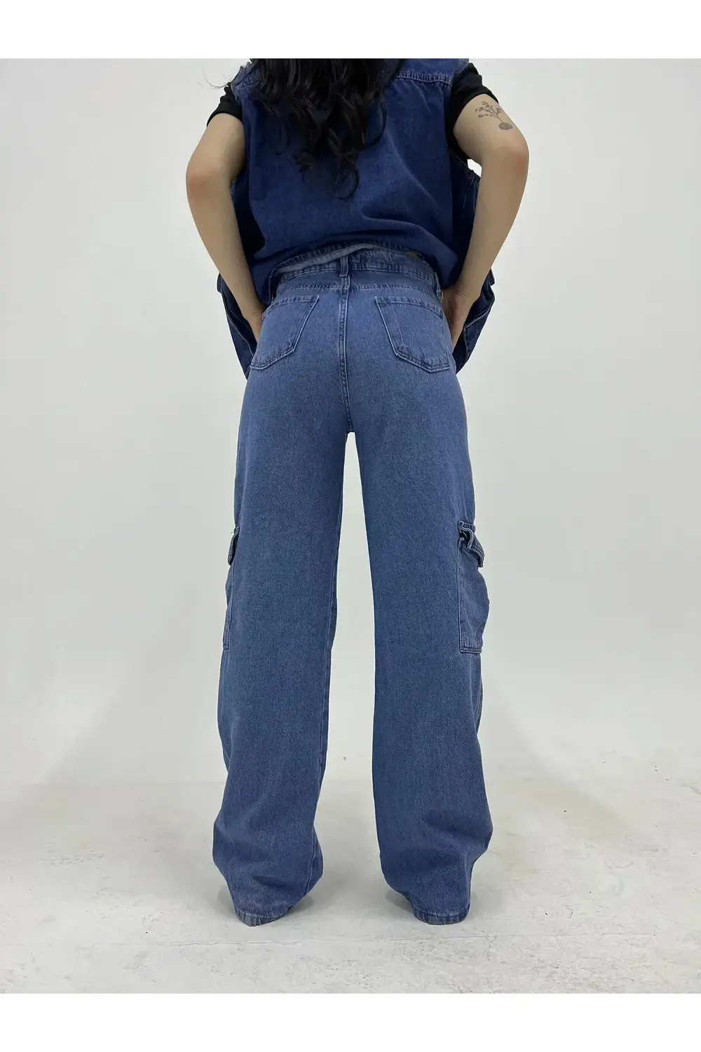 Kargo Cep Wide Leg Pantolon