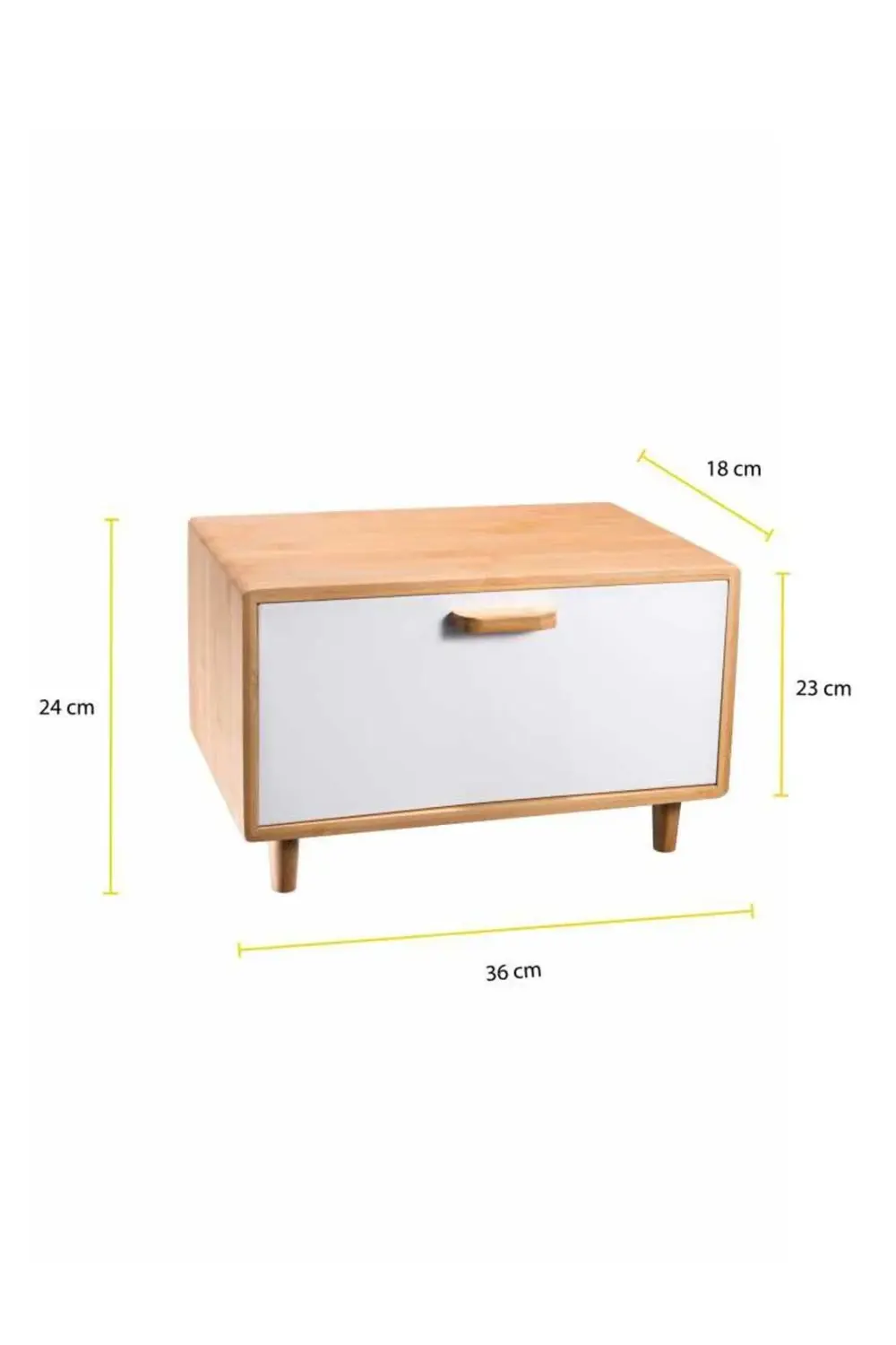 Karina Metal Kapaklı Bambu Lüks Ekmek Kutusu Ekmeklik Dikdörtgen