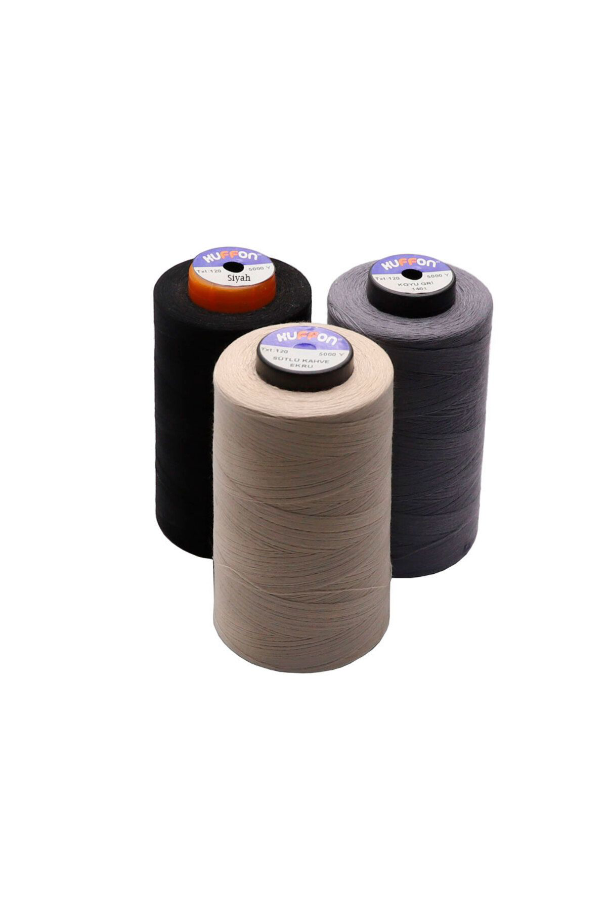 Kuffon Karışık 120 Numara 3'Lü Renkli İplik Seti