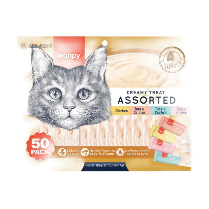 Wanpy Karışık 4 Lezzetli Krema Kedi Ödülü 50X14 Gr