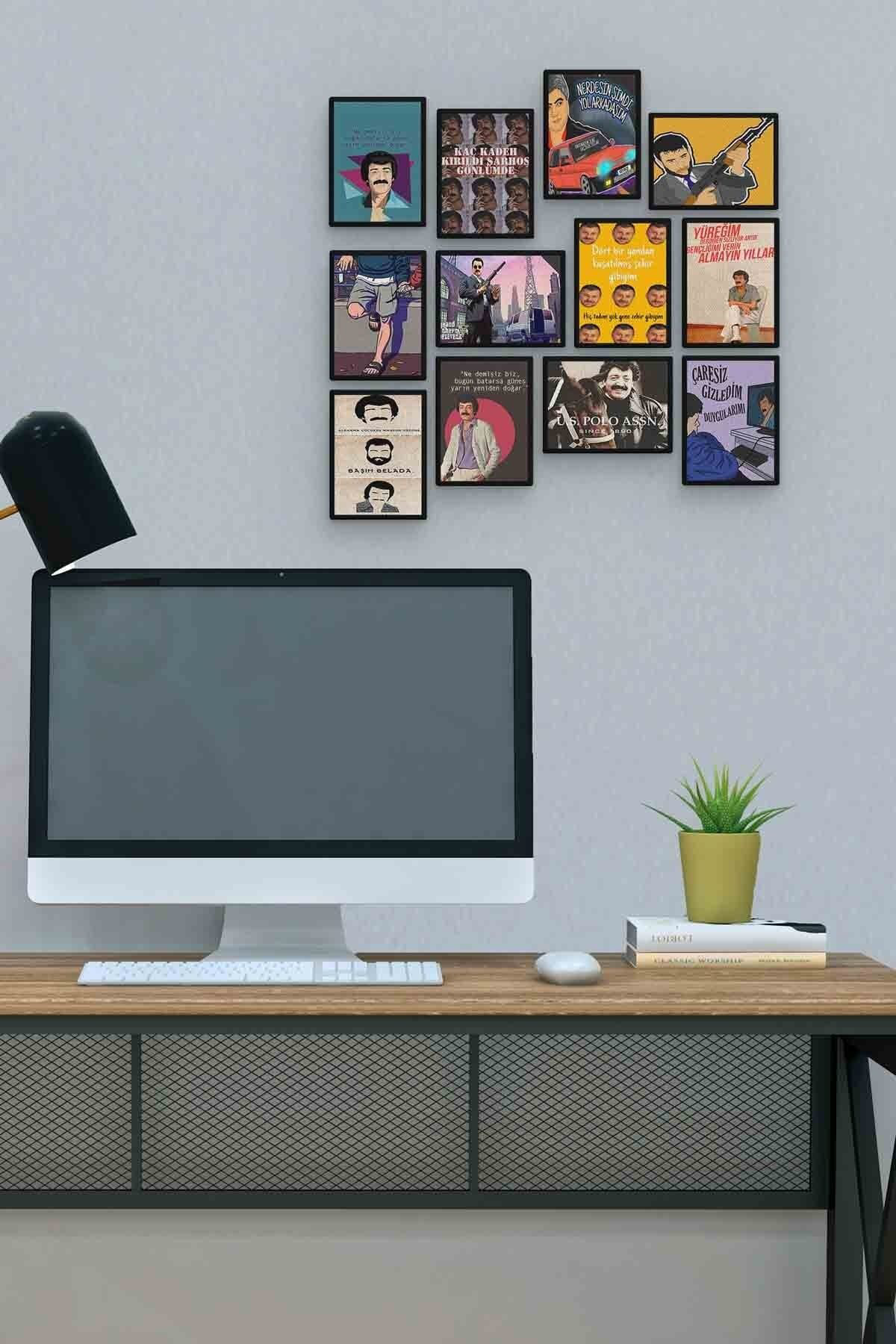 Karışık Arabesk 12 Parça Mdf (ahşap) Tablo Ofis Boyu 