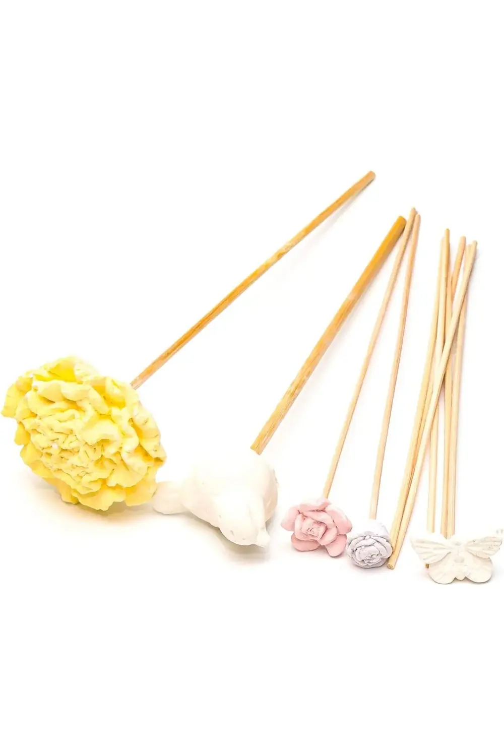 Karışık Çiçek Ve Kuş Taşlı 10'lu Bambu Kamış Seti 395519