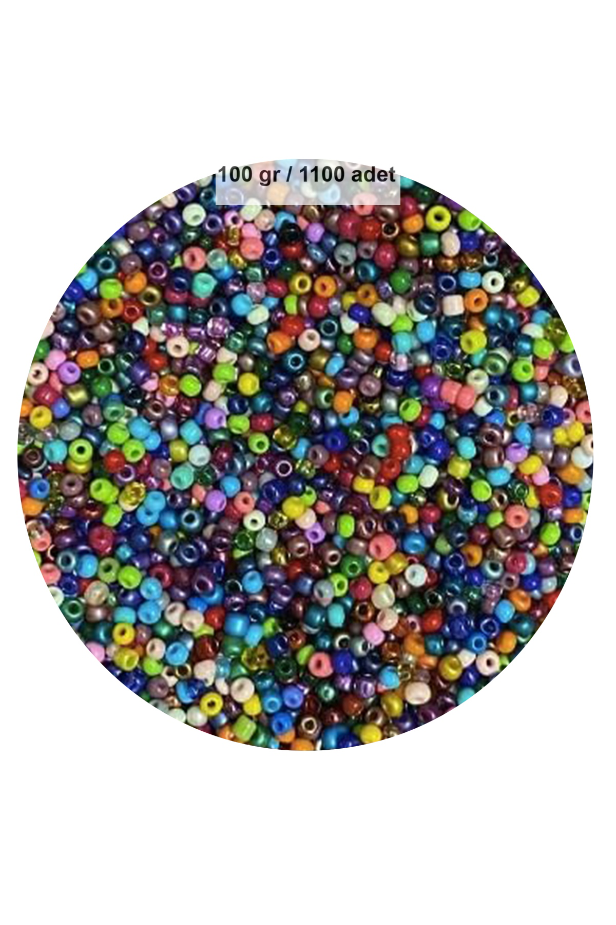 Just Cheap Store Karişik Renk 4 Mm Yaklaşik 1100 Adet / 100 Gram Cam Boncuk Oya Ya