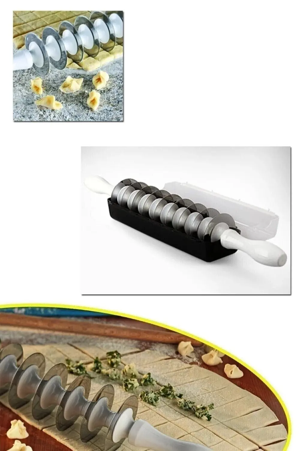 Karışık Renk 9 Bıçaklı Pratik Mantı Kesme Merdanesi Mtf.01431.00-