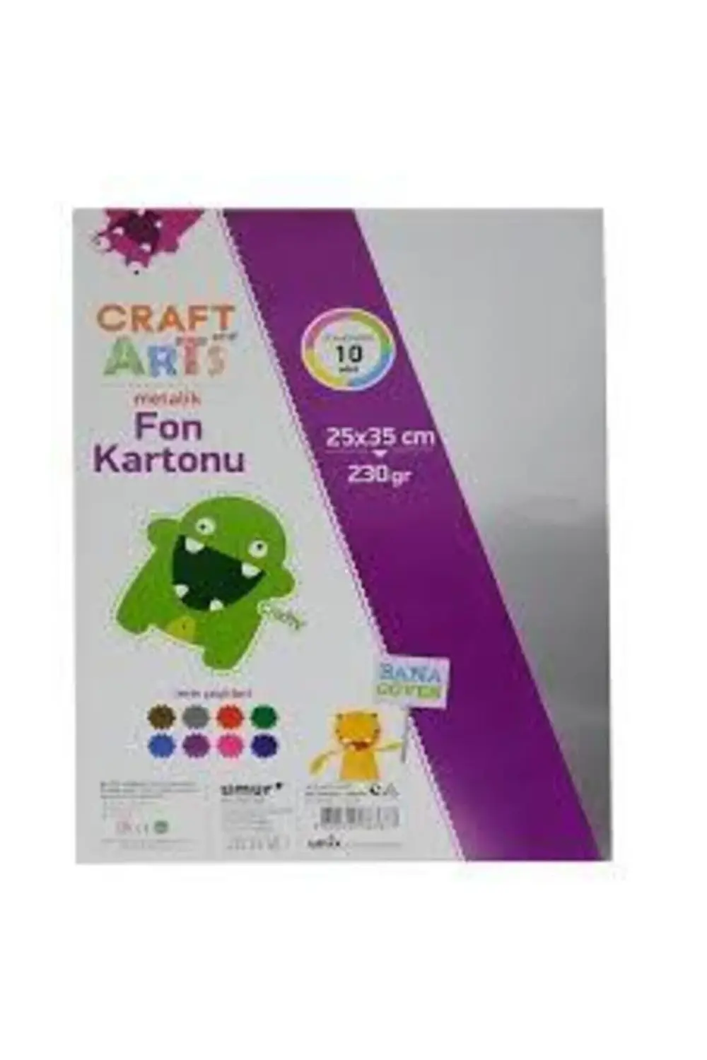 Karışık Renk Metalik Oluklu Mukavva 10 Adet