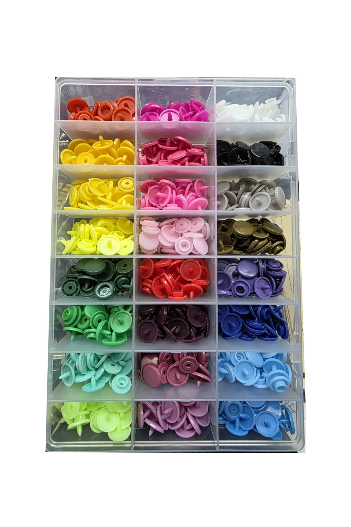 Karışık Renkli T5 Plastik Çıtçıt (240 adet) (12mm Plastik Çıtçıt)