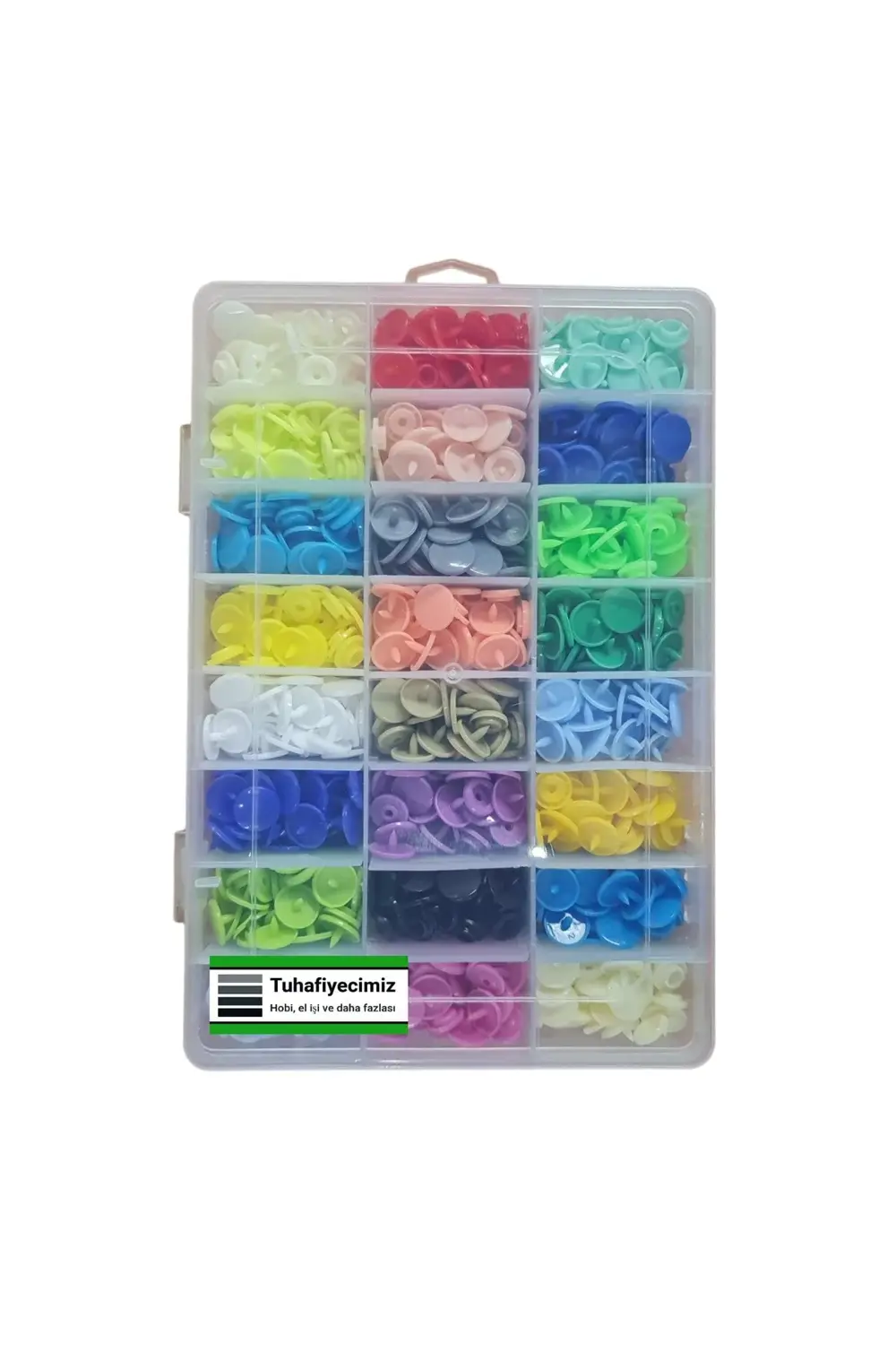 Tuhafiyecimiz Karışık Renkli T5 Plastik Çıtçıt (360 Adet) (12Mm Plastik Çıtçıt)