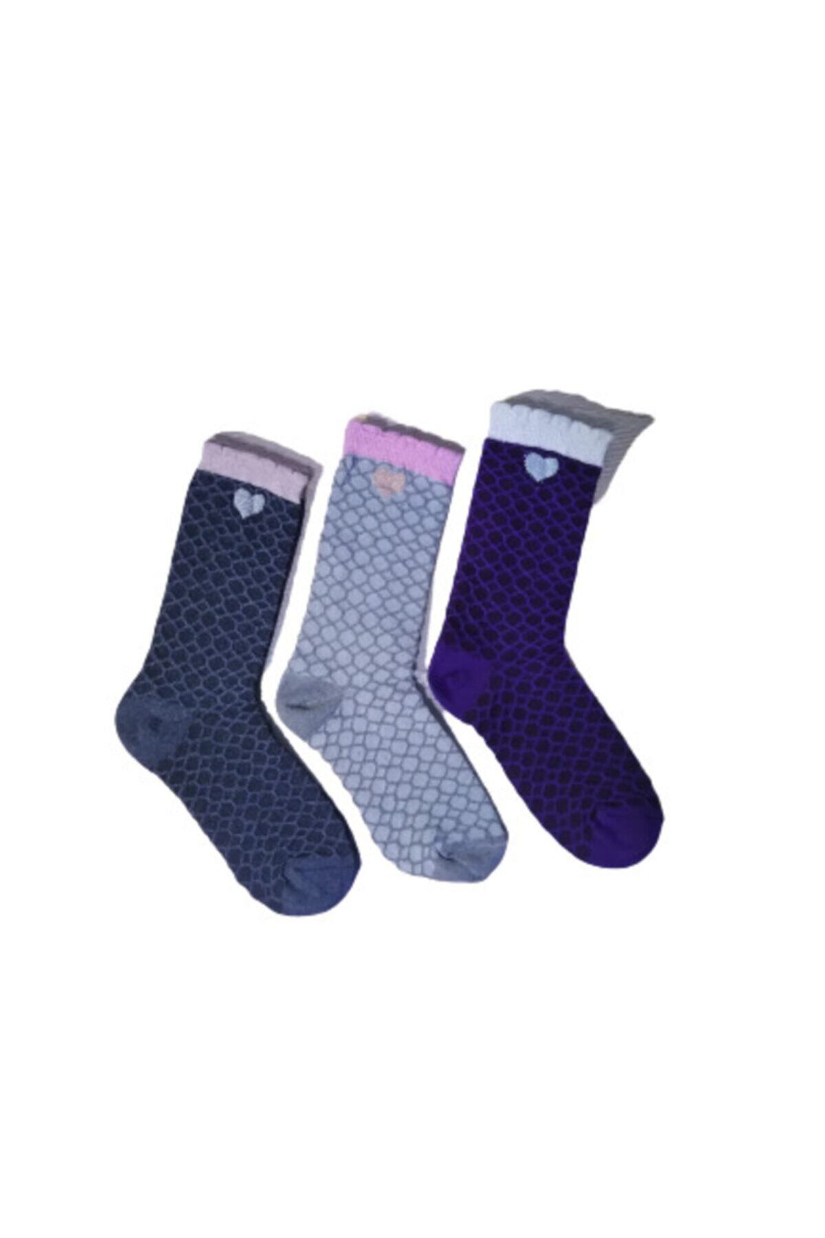 Sara Donna Karışık Renkte Delikli Çorap 3'Lü