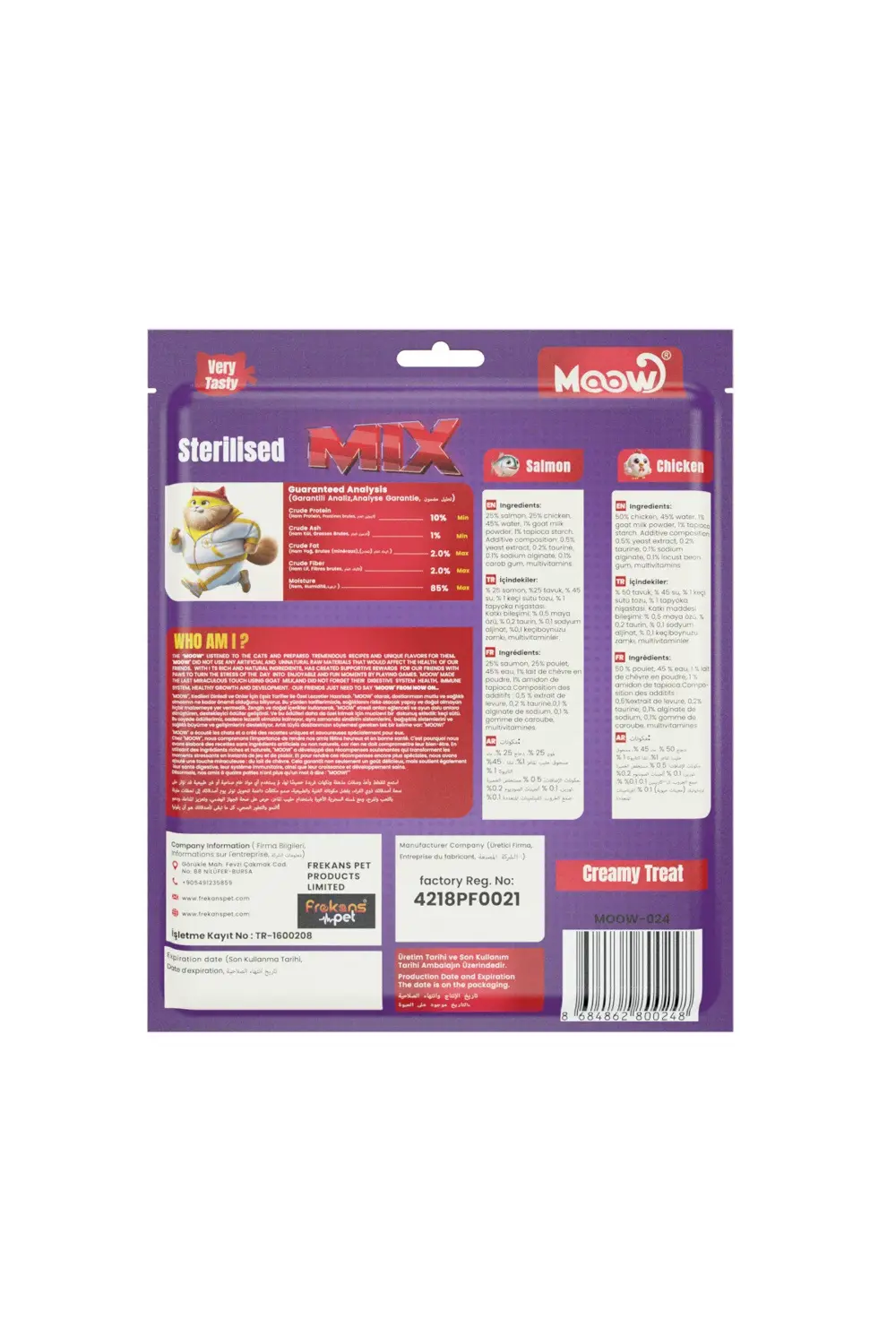 Tavuklu&Kedi Naneli Keçi Sütlü 12gr x 6 Adet li Kedi Krema Ödülü