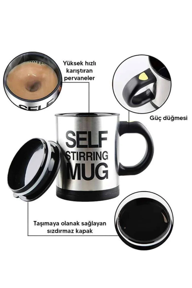 Karıştırıcı Özellikli Mikser Kupa - Taşınabilir 200ml Çift AAA Pilli Karıştırıcı