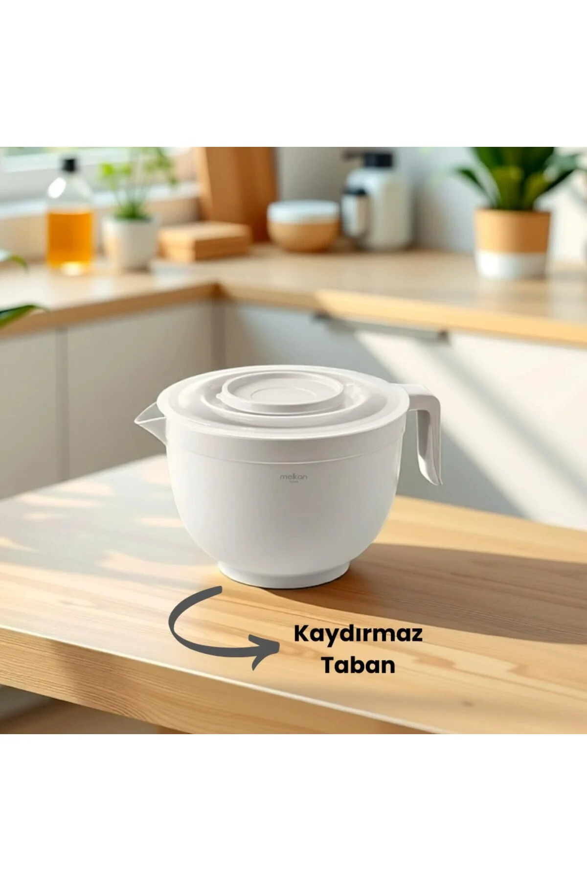 Karıştırma Kabı & Mikser Kase Kapaklı Mikser Kase 3 Litre Çırpma 