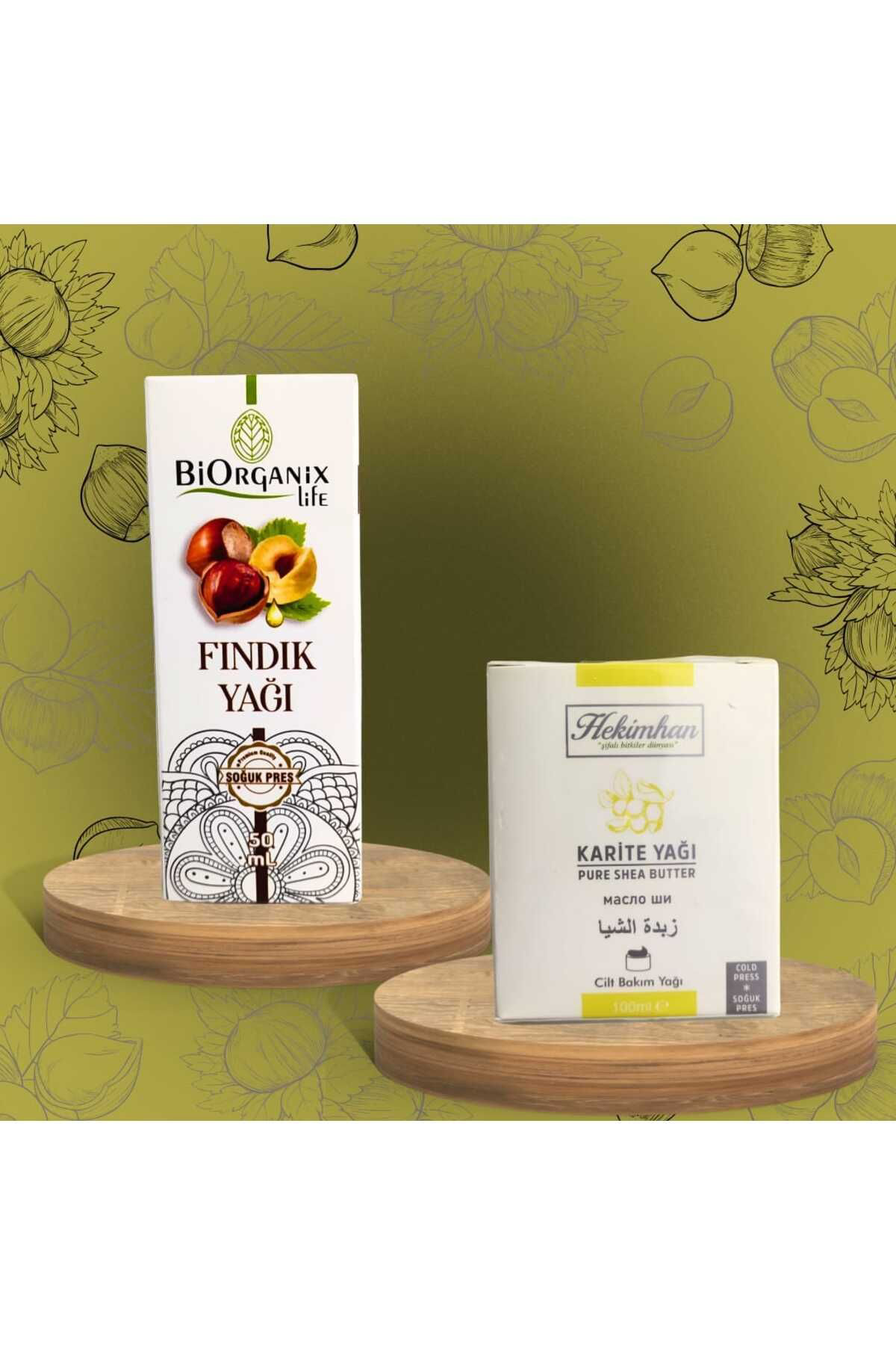 Karite Yağı 100 ml ve Fındık Yağı Soğuk Sıkım 100 ml