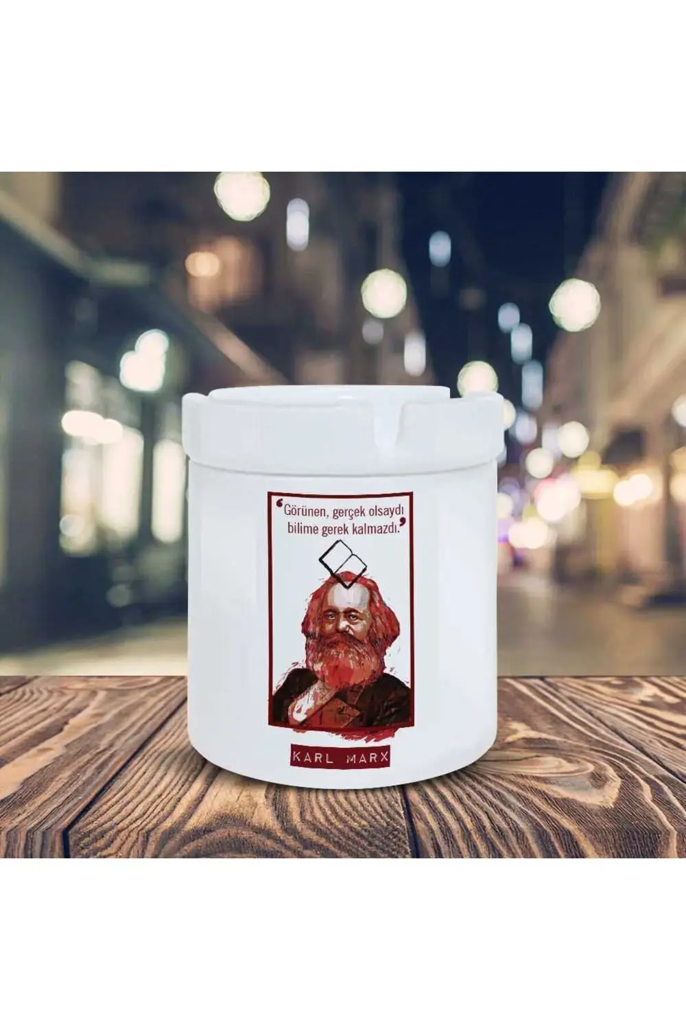 Karl Marx Küllük Görünen Gerçek Baskılı Kül Tablası K-94