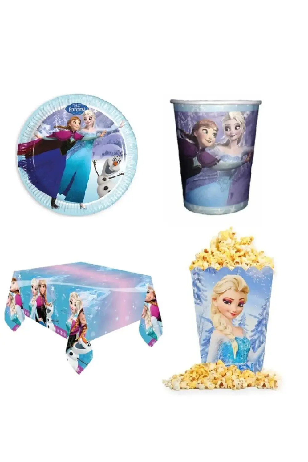 Parti Kırtasiye Karlar Ülkesi Frozen Elsa Doğum Günü Seti Kız Çocuk Konsept Süsle