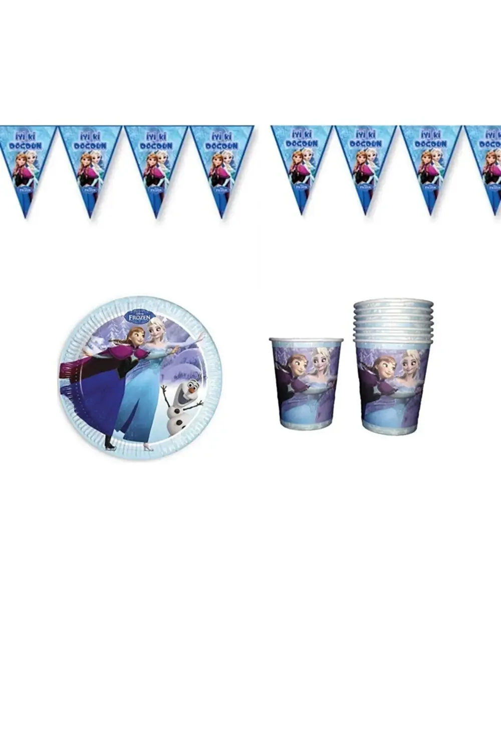 Karlar Ülkesi Frozen Elsa Lüks Doğum Günü Parti Seti 16 Kişilik