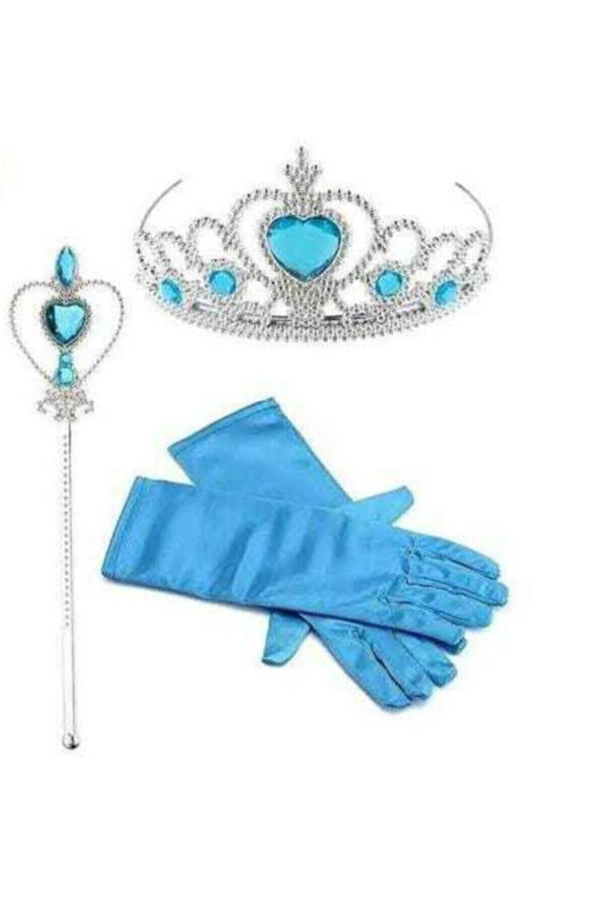 Karlar Ülkesi Frozen Elsa Kostüm Mavi Tarlatanlı Askılı Elbise Kı
