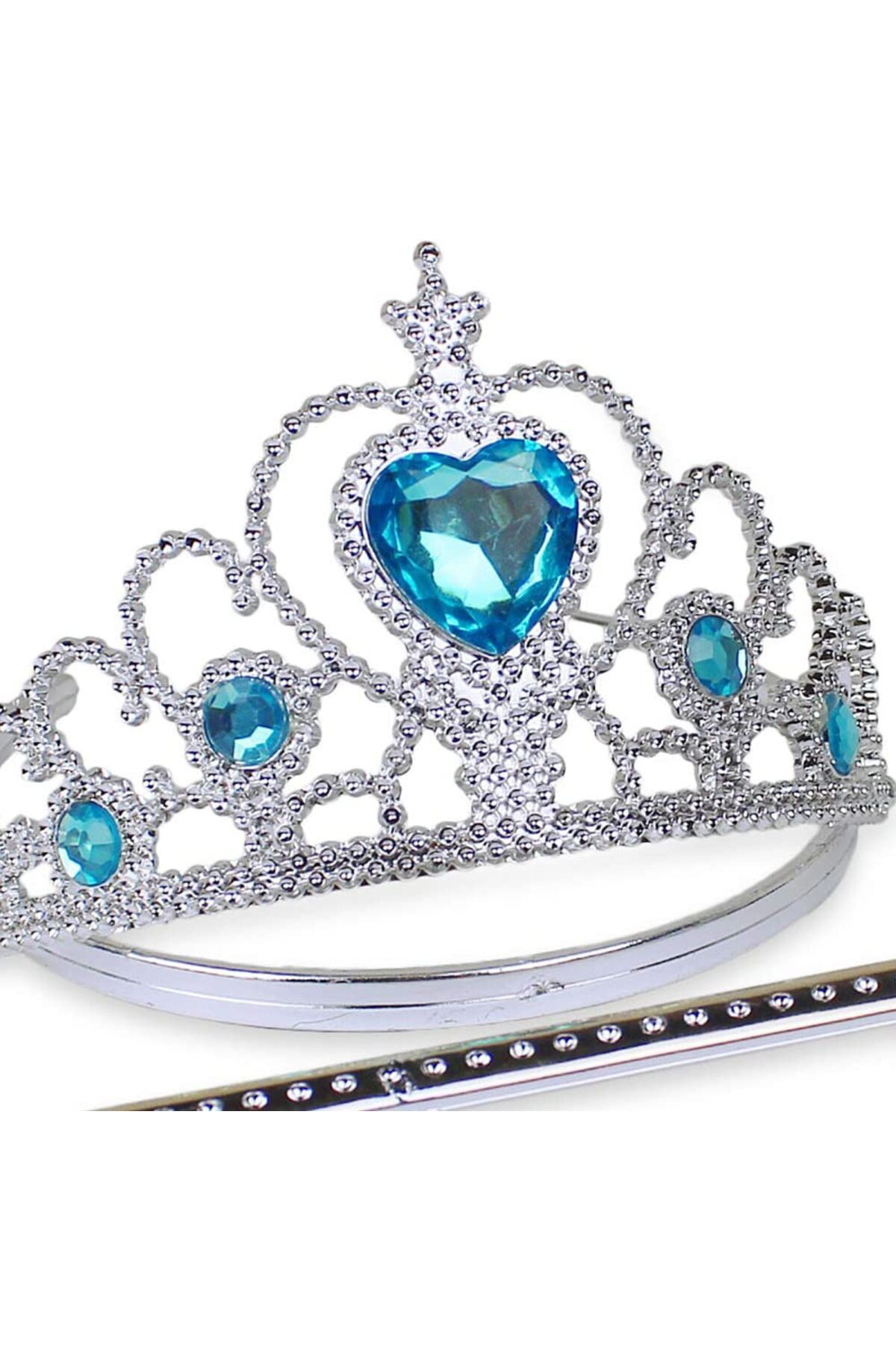 Ok Aksesuar Karlar Ülkesi Mavi Kalpli Taşlı Elsa Tacı Go50604008590