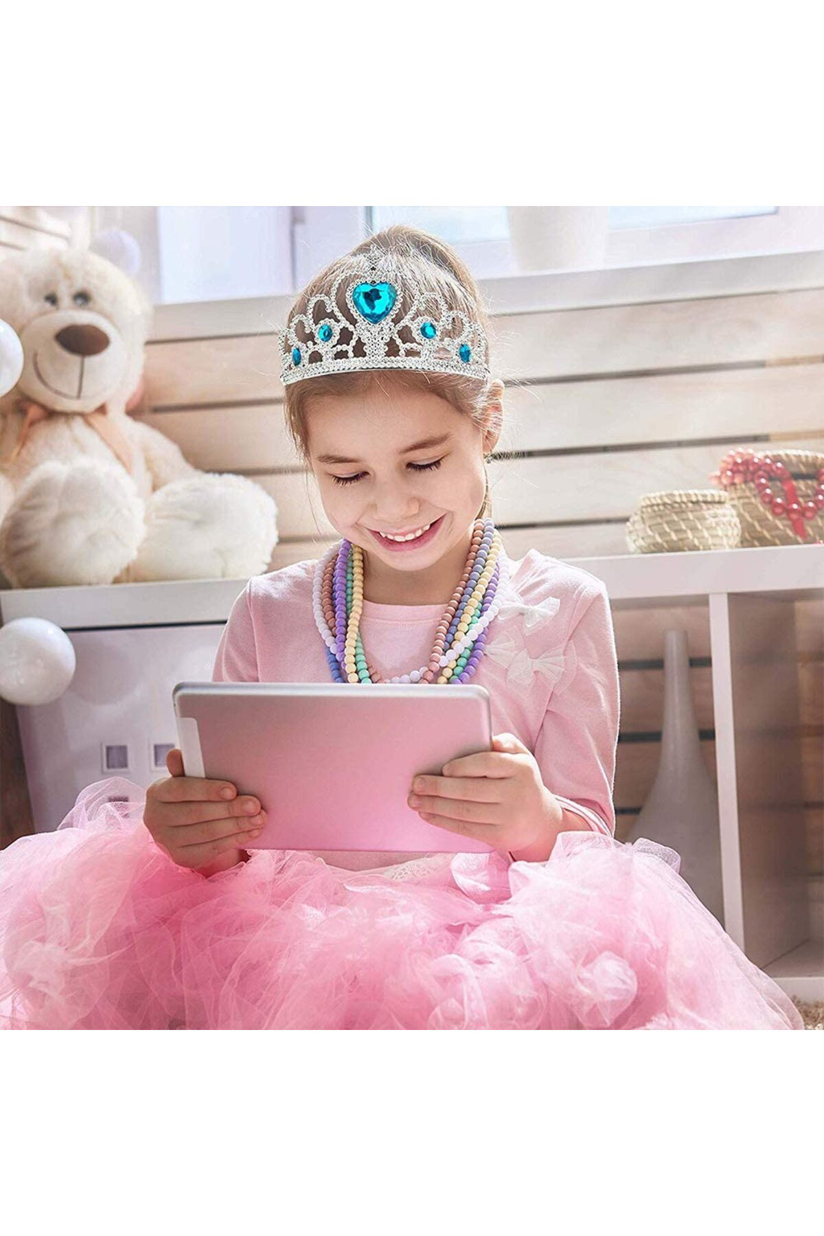 Ok Aksesuar Karlar Ülkesi Mavi Kalpli Taşlı Elsa Tacı Go50604008590