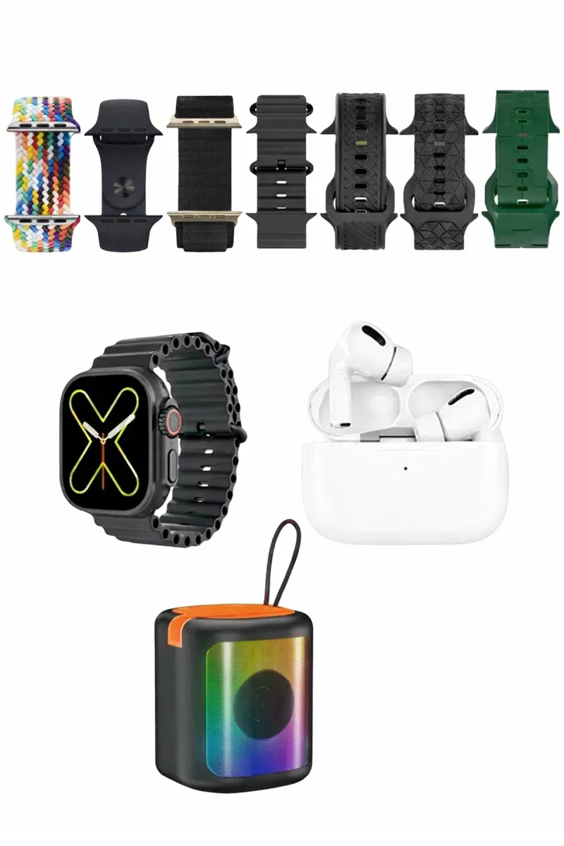 Karler Bass K28 Kombo 7 Adet Kordon Akıllı Saat Airpods Kulaklık Kablosuz Hoparlör Set - Siyah Fiyatı, Yorumları ve Özellikleri