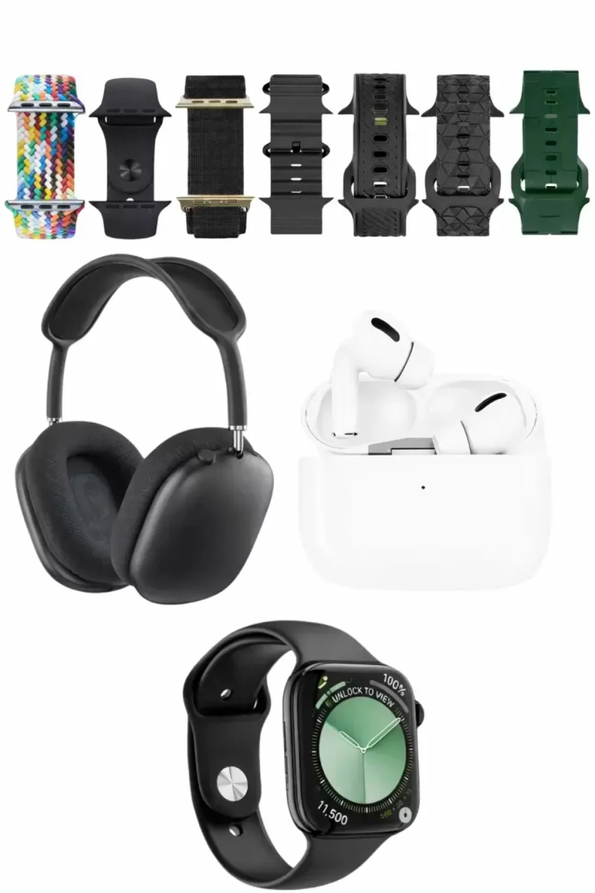 Karler Bass K32 Kombo 7 Adet Kordon Akıllı Saat Airpods Kulaklık 