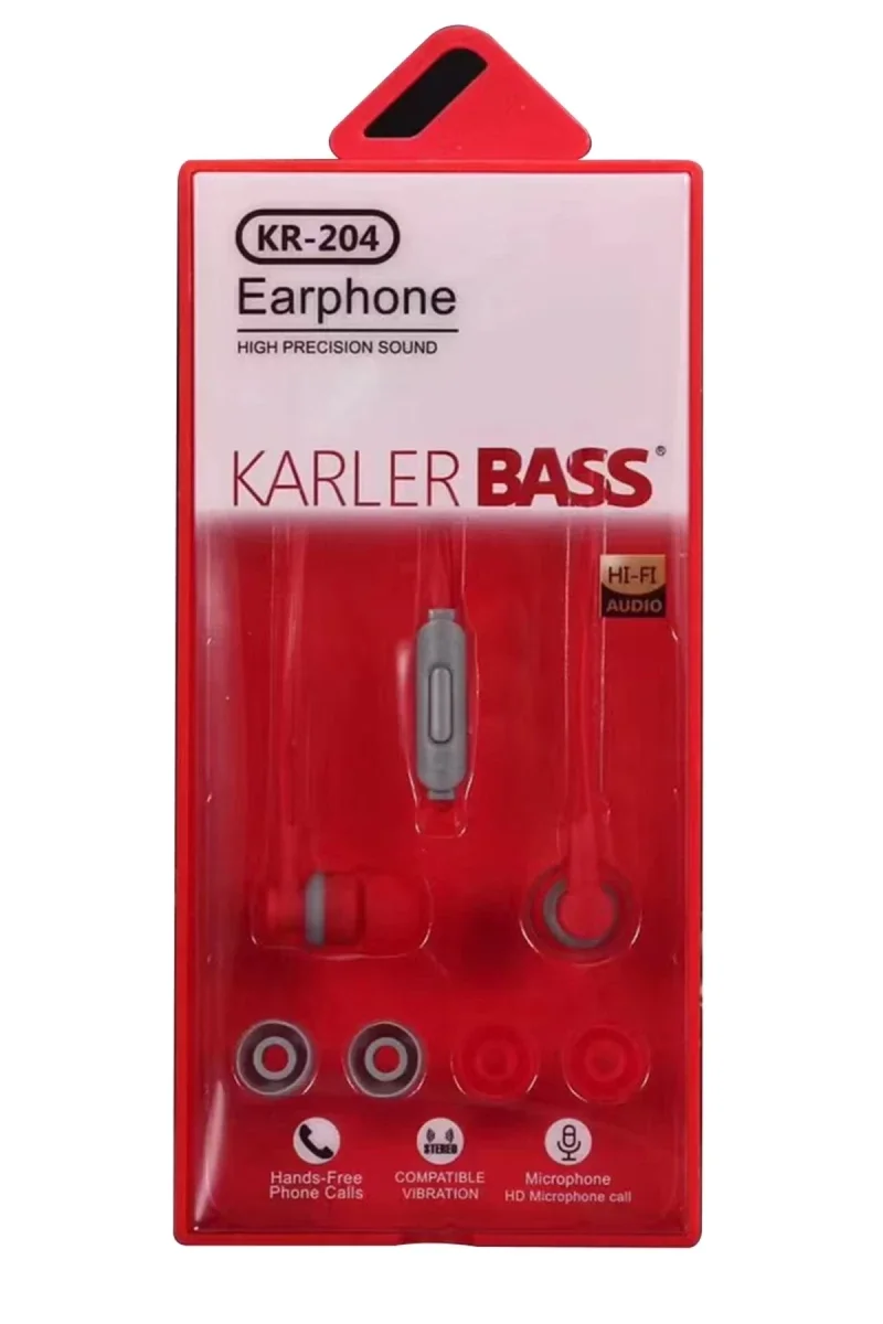 Karler Bass KR-204 Kablolu Kulaklık - Kırmızı Karler Bass KR-204 Kablolu Kulaklık - Kırmızı