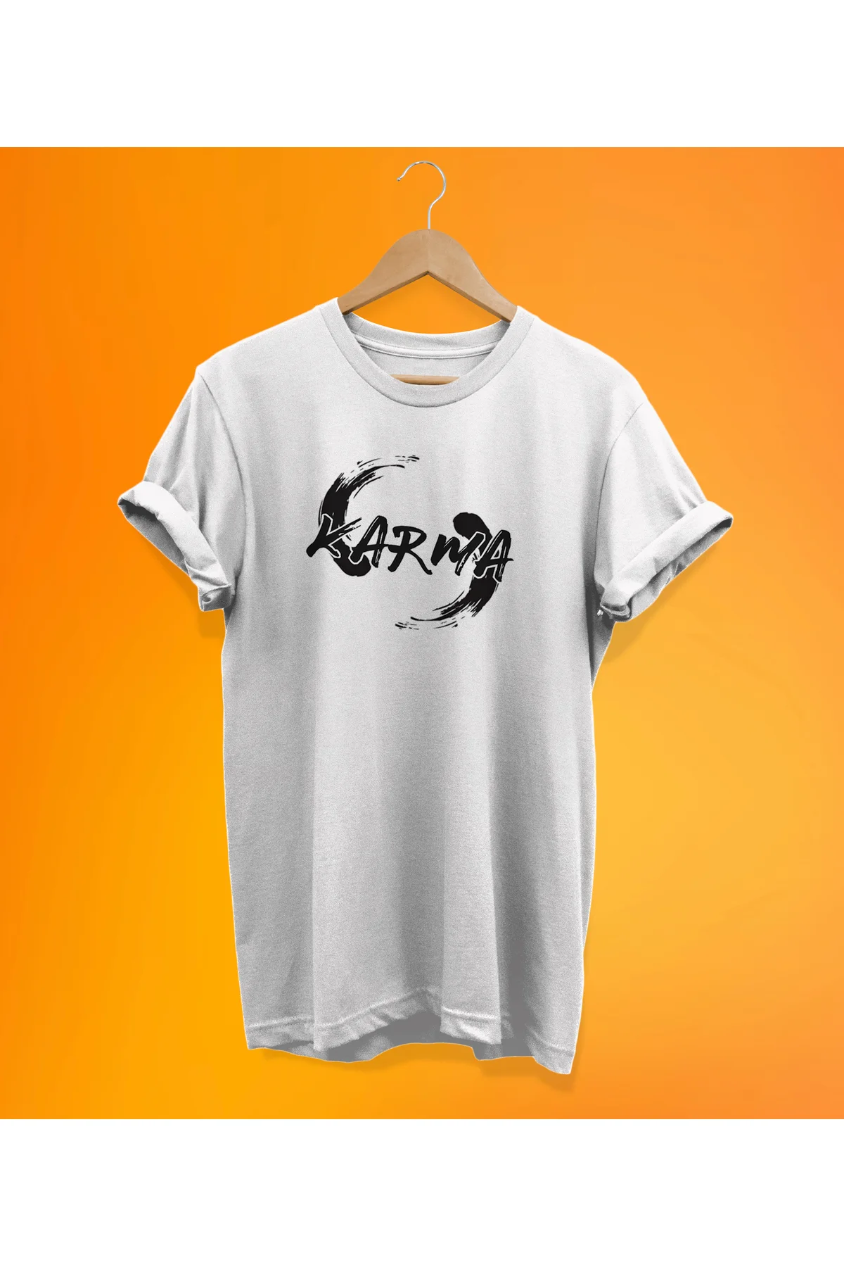 Karma Baskılı Beyaz, %100 Pamuk, Oversize, Büyük Beden T-Shirt