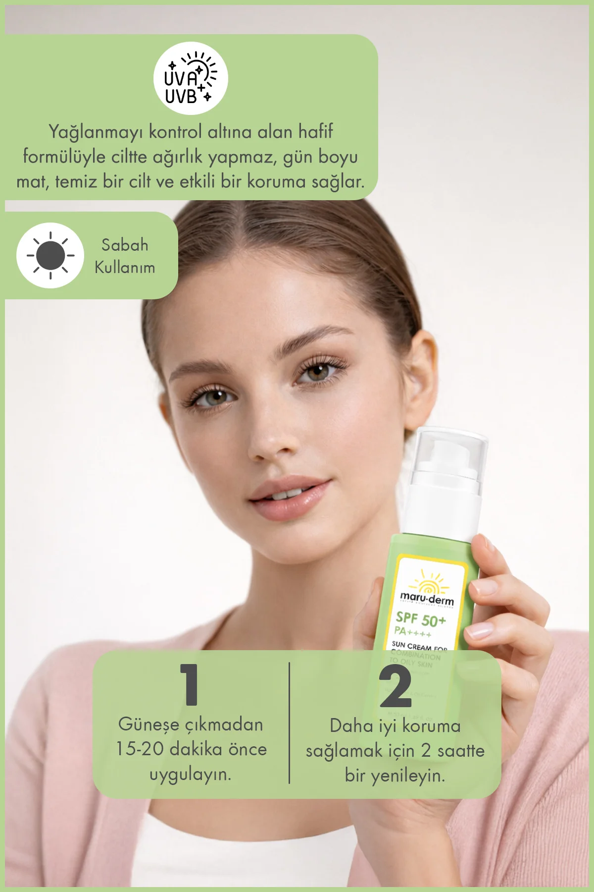Karma Ve Yağlı Ciltler için Güneş Kremi SPF 50+ PA++++ | Yeni Nes