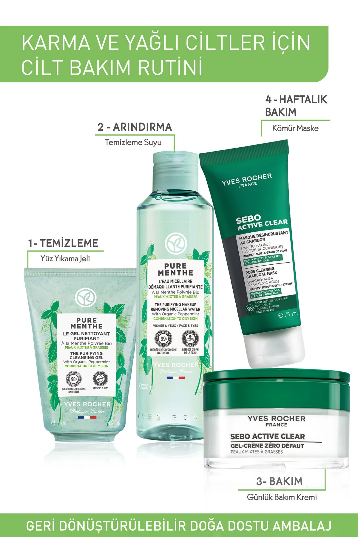 Karma-Yağlı-Akne/Sivilce Eğilimli Cilt, Prebiyotik Micellar Makya