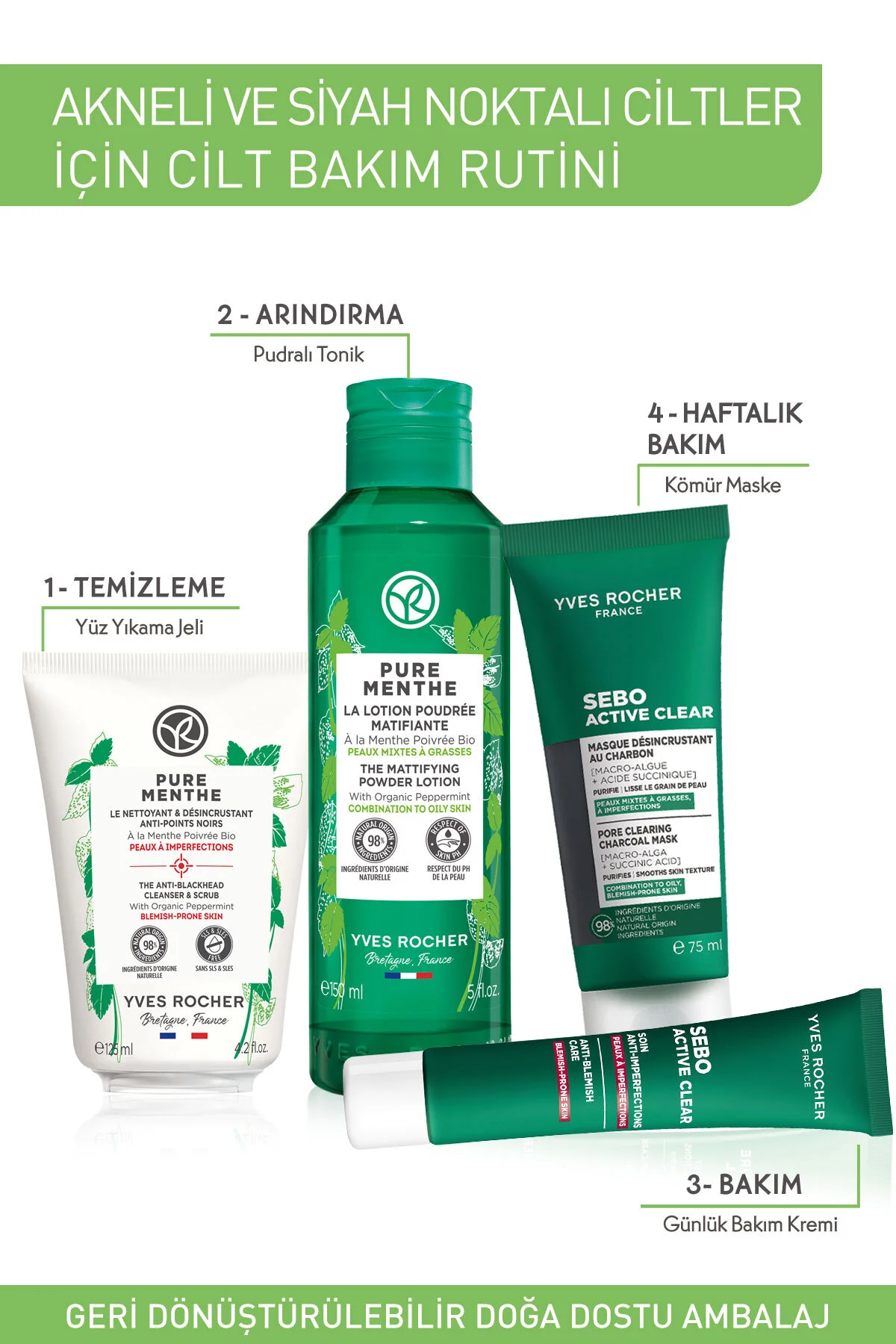 Karma-Yağlı-Sivilce Eğilimli Cilt, Siyah Nokta Karşıtı Pudralı To