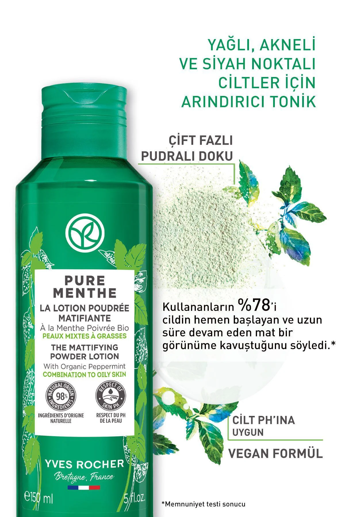 Karma-Yağlı-Sivilce Eğilimli Cilt, Siyah Nokta Karşıtı Pudralı To