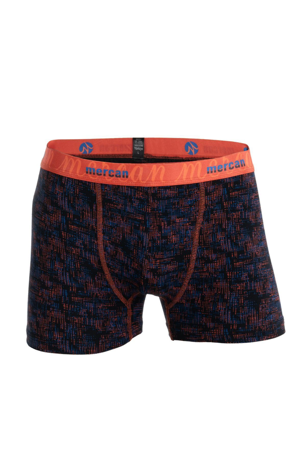 Mercan Karmaşık Desenli Pamuklu Baskılı Esnek Erkek Boxer
